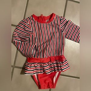 Cat & Jack red, white & blue bathing suit. 12 months.